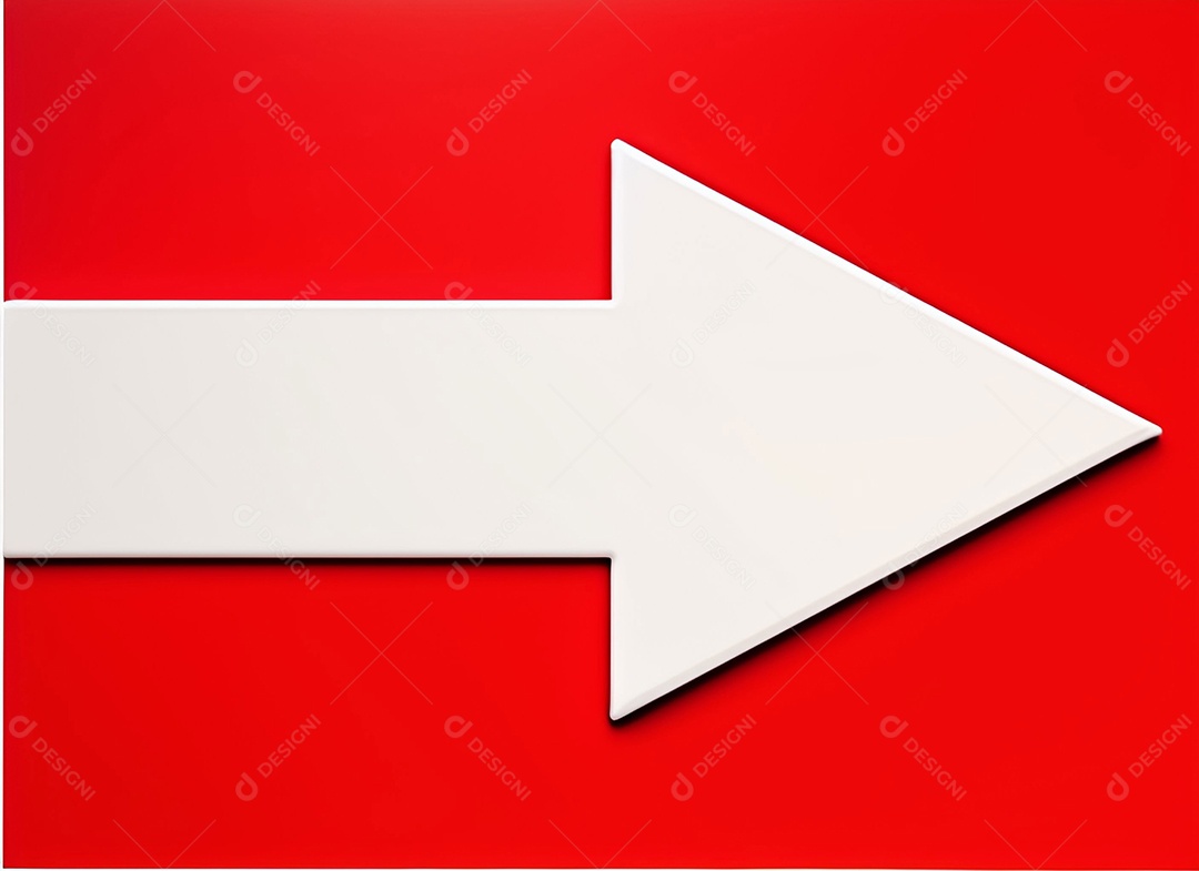 Grande seta branca em fundo vermelho