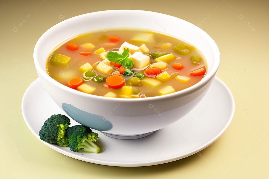 Tigela de sopa com legumes