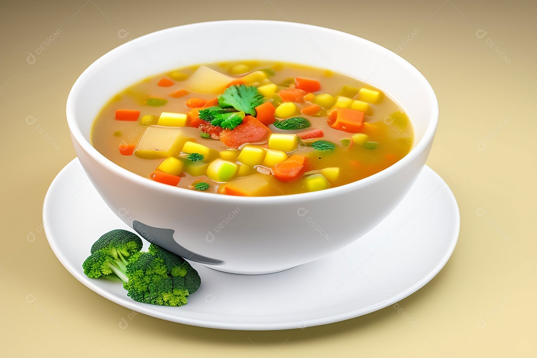 Tigela de sopa com legumes