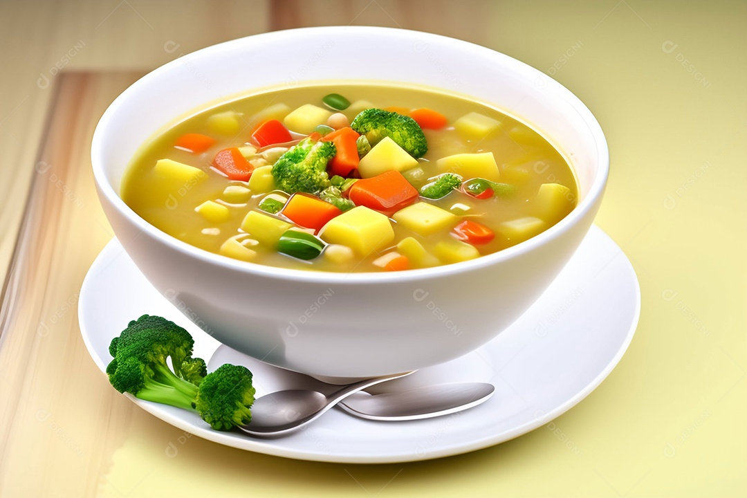 Tigela de sopa com legumes