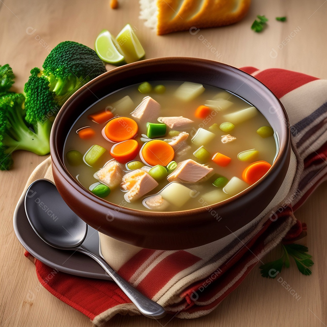 Tigela de sopa com legumes