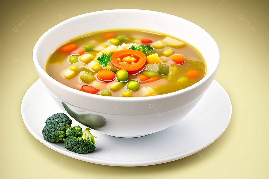 Deliciosa sopa com legumes