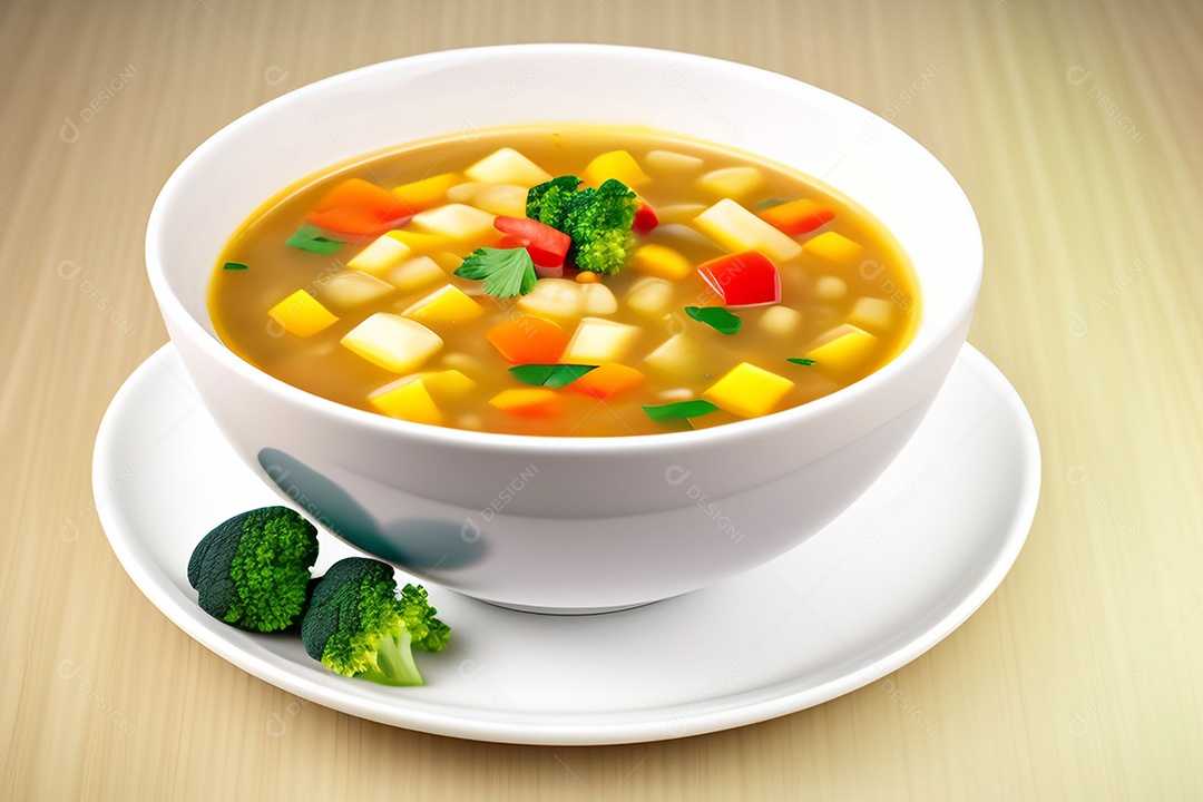 Deliciosa sopa com legumes