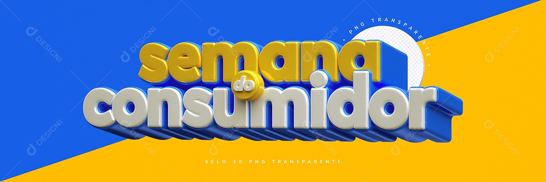 Selo 3D Para Composição Semana do Consumidor PSD