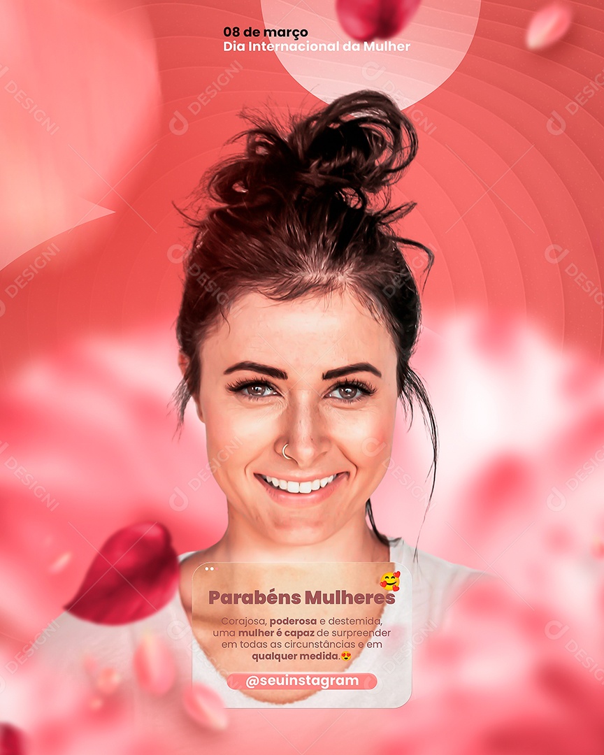 Dia Internacional da Mulher 8 de Março Social Media PSD Editável