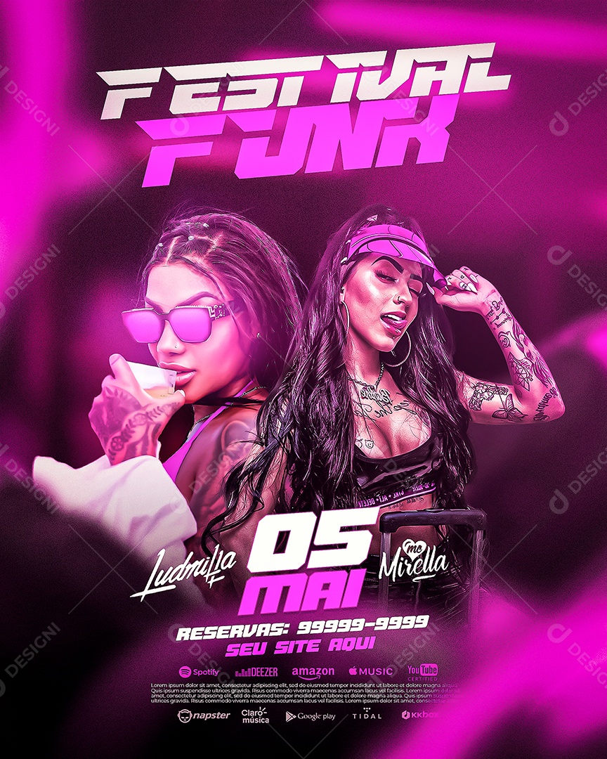 Flyer Festival Funk Social Media PSD Editável