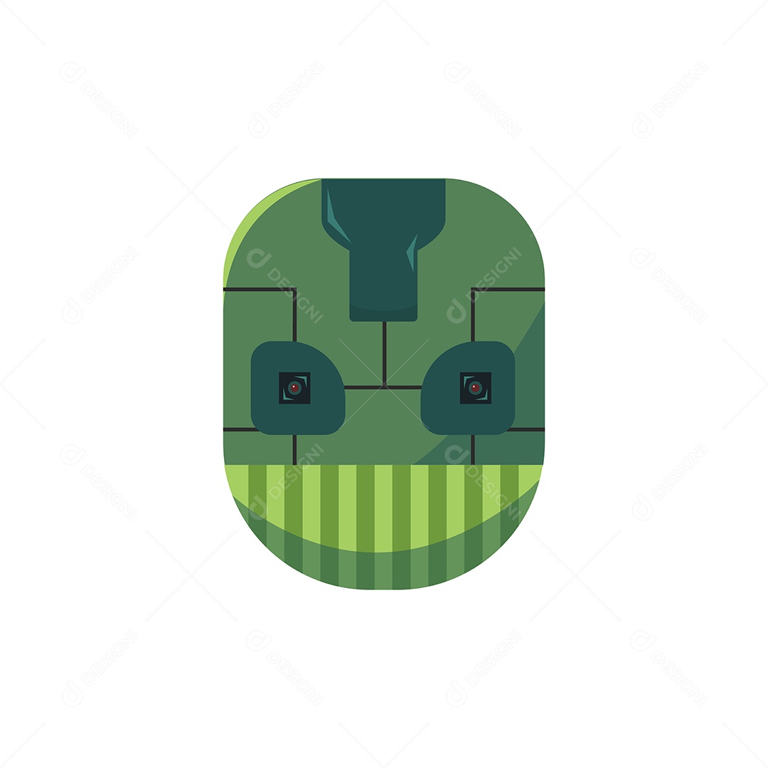 Ilustração em vetor de face robótico de rosto máscara