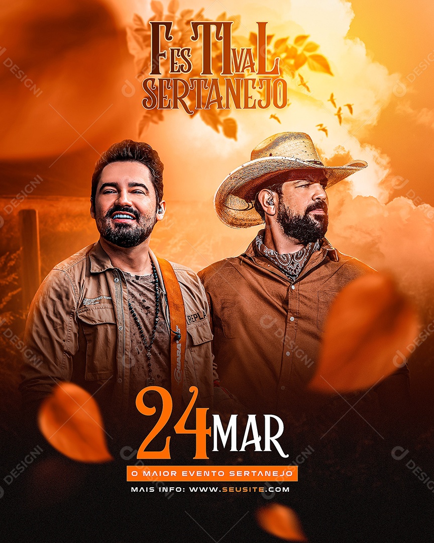 Flyer Festival Sertanejo Social Media PSD Editável