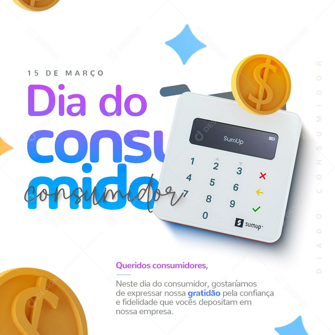 Gostariamos De Expressar Nossa Gratidão Dia Do Consumidor Social Media PSD Editável