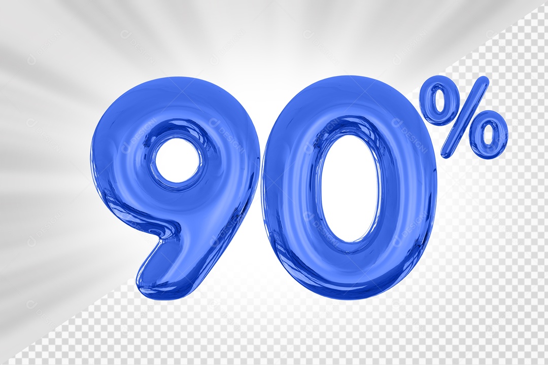 90% Discount 3D PSD Blue Number Balloon