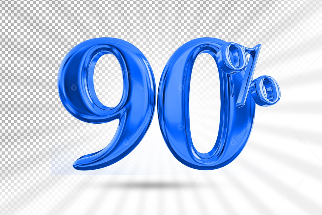 Balão De Numero Azul De 90% Desconto Elemento 3D PSD