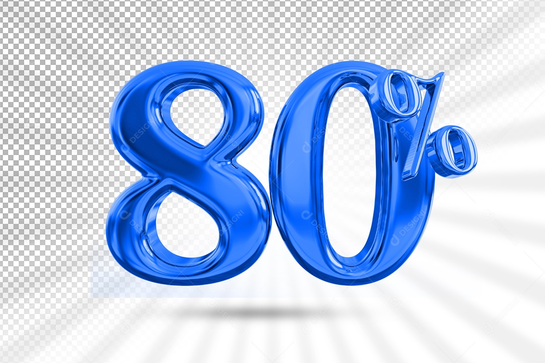 80% Off 3D PSD Blue Number Balloon
