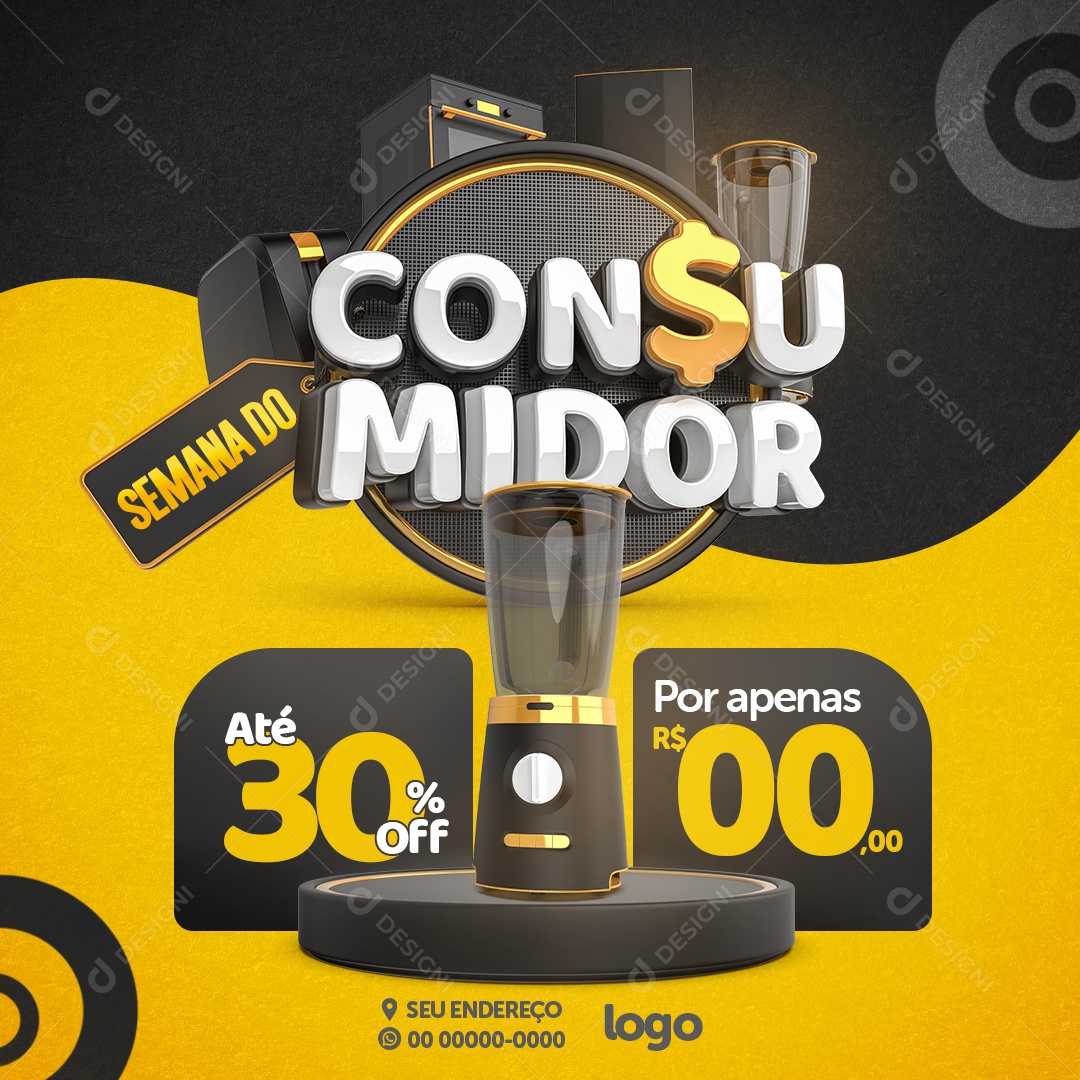 Semana Do Consumidor Até 30% Off Por Apenas 00,00 Social Media PSD Editável