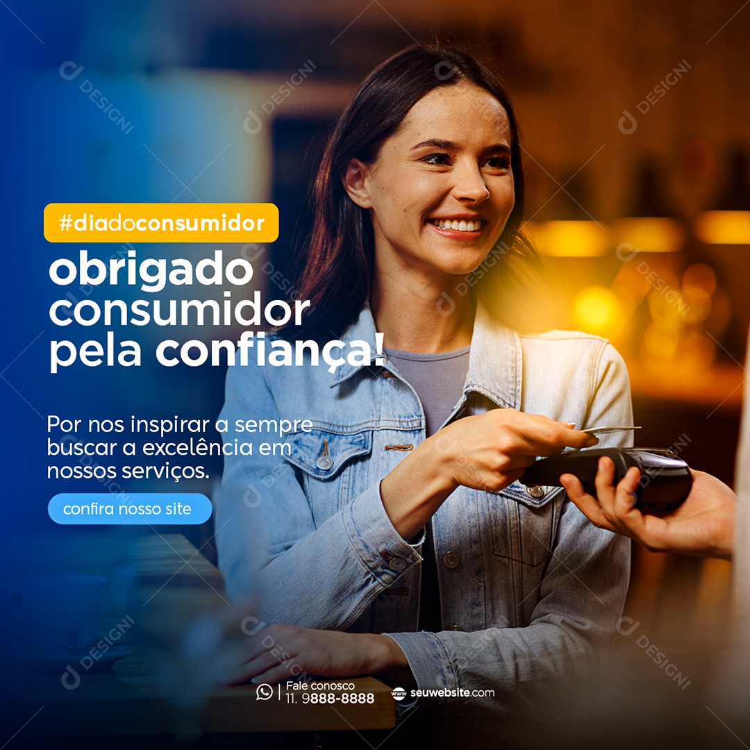 Social Media Obrigado Consumidor Pela Confiança Dia Do Consumidor PSD Editável