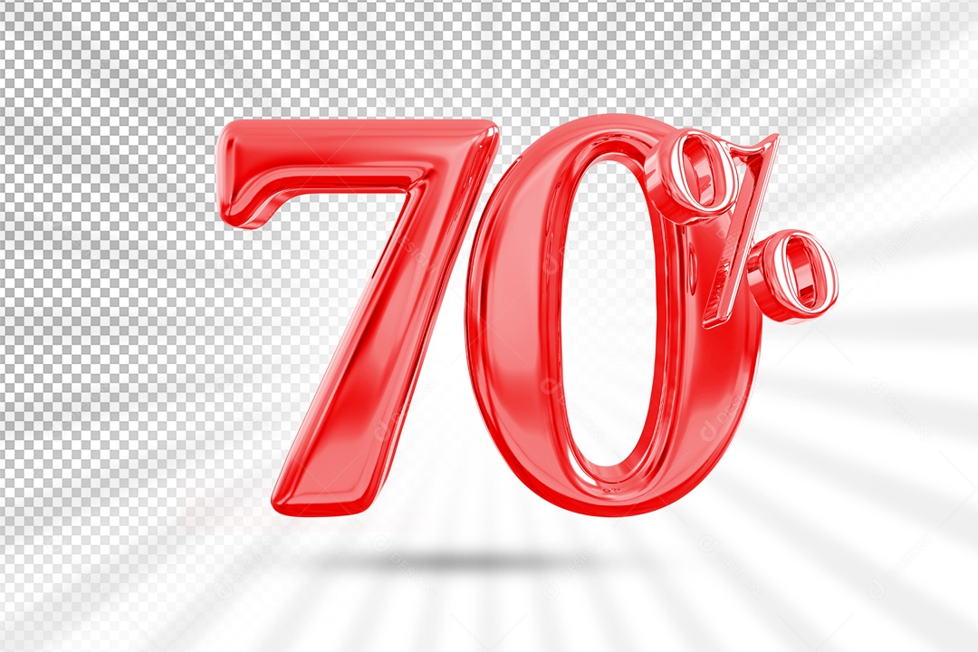 Numero Vermelho De 70% Desconto Elemento 3D PSD
