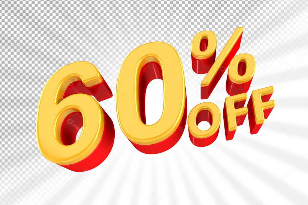 Numero Amarelo De 60% Off Desconto Elemento 3D PSD