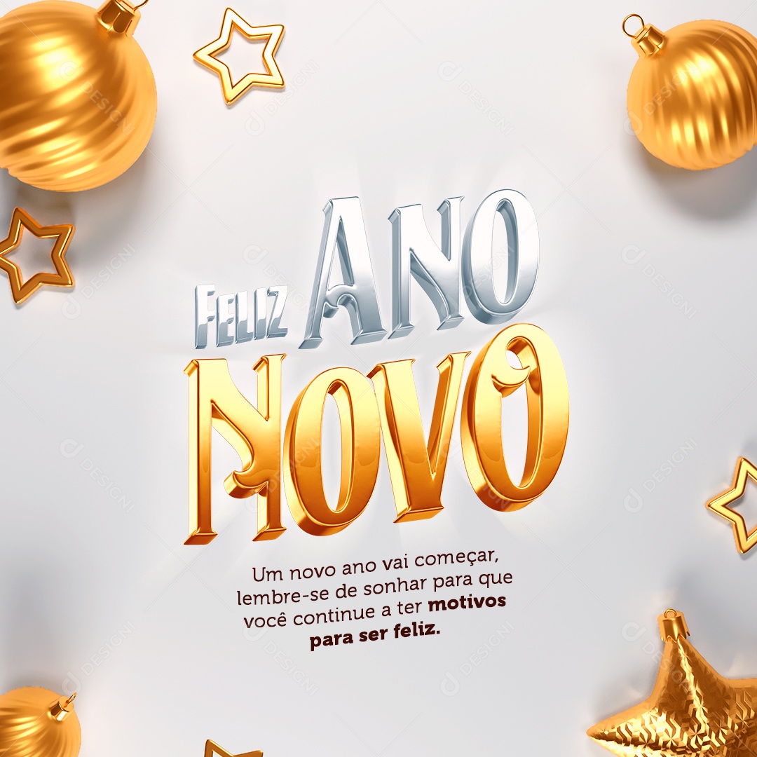 Social Media Feliz Ano Novo PSD Editável