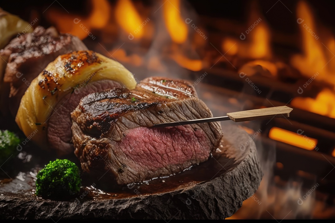 Prato de comida sobre uma mesa de restaurante