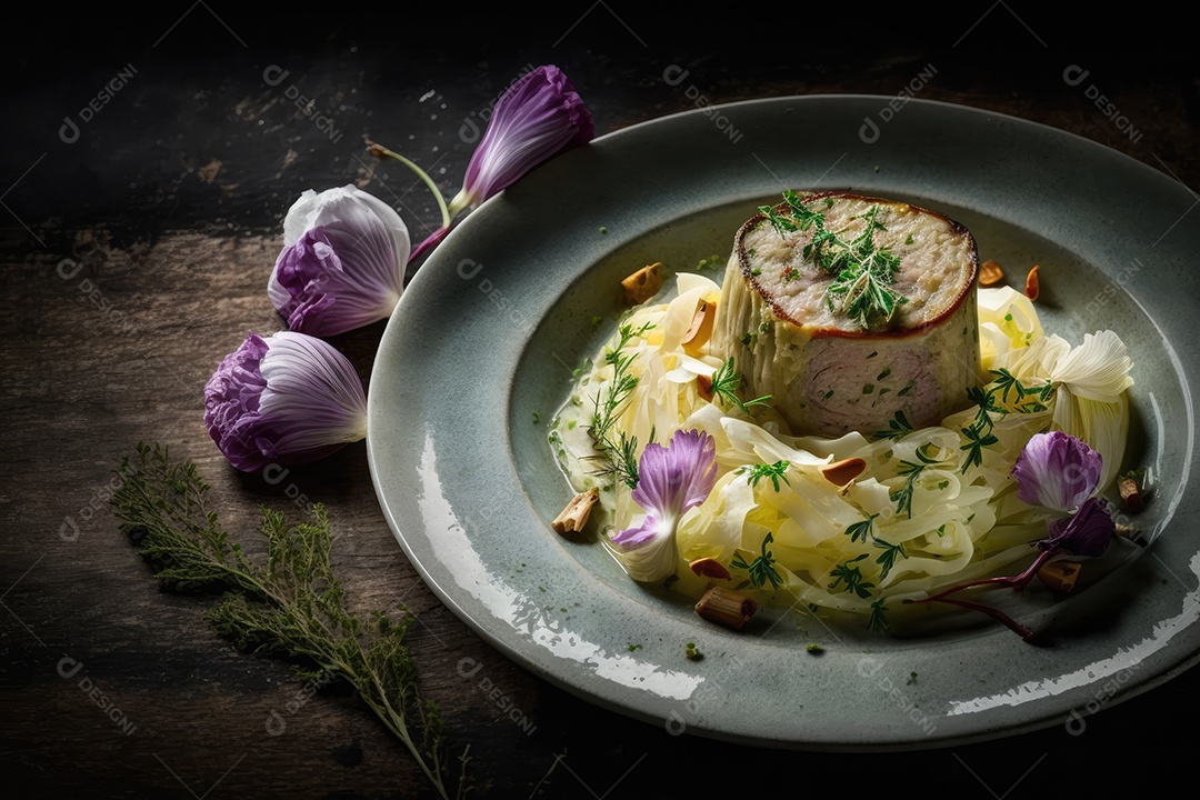 Prato de comida sobre uma mesa de restaurante