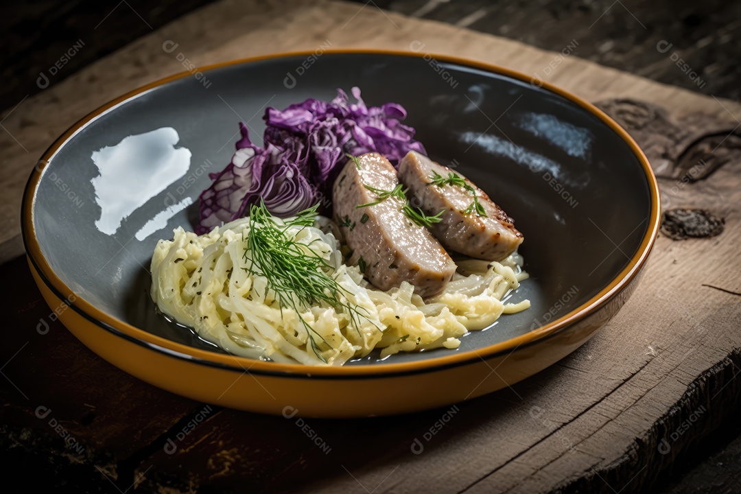 Prato de comida sobre uma mesa de restaurante