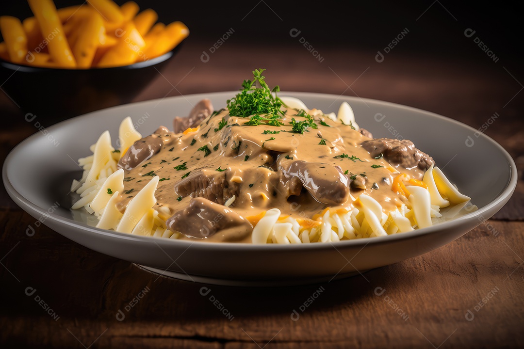 Prato de comida sobre uma mesa de restaurante