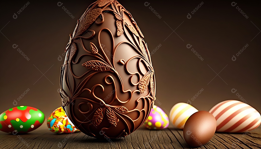 Ilustração ovos de chocolate texturizado para páscoa