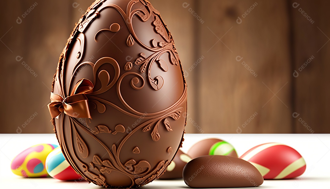 Ilustração ovos de chocolate texturizado para páscoa