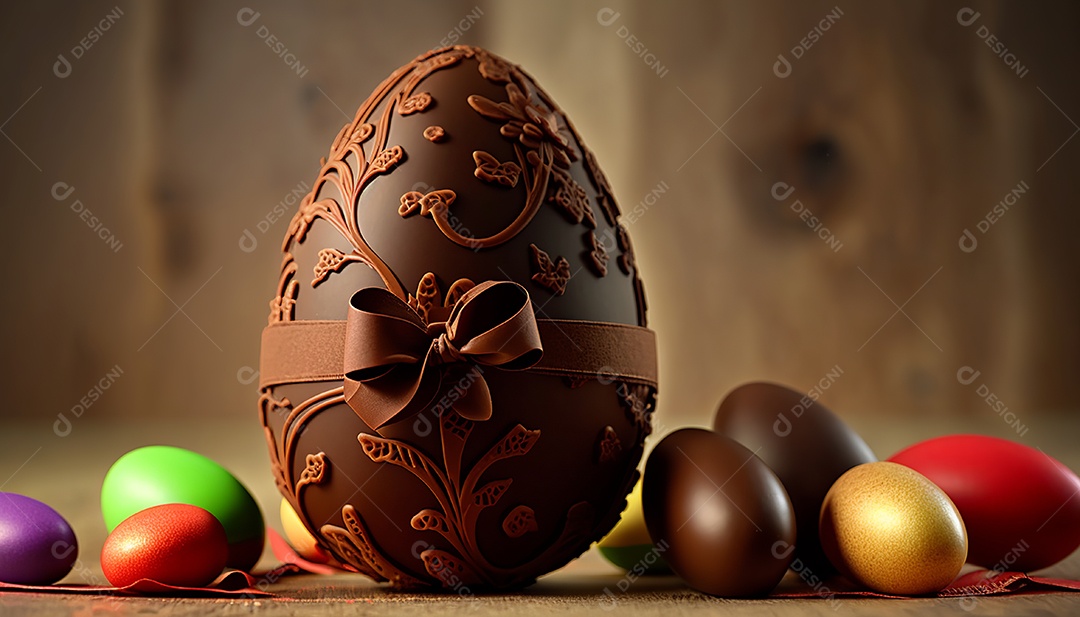 Ilustração ovos de chocolate texturizado para páscoa