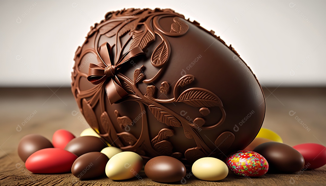 Ilustração ovos de chocolate texturizado para páscoa