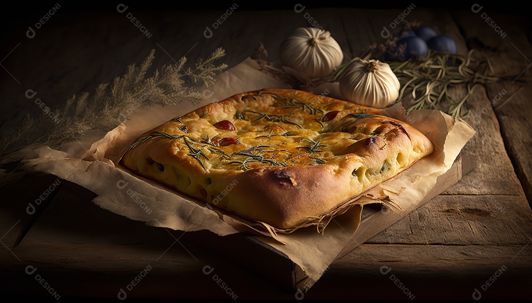Ilustração de focaccia