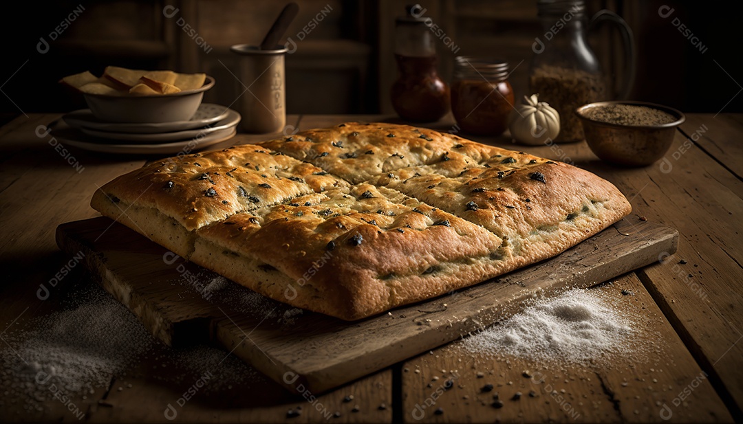 Ilustração de focaccia