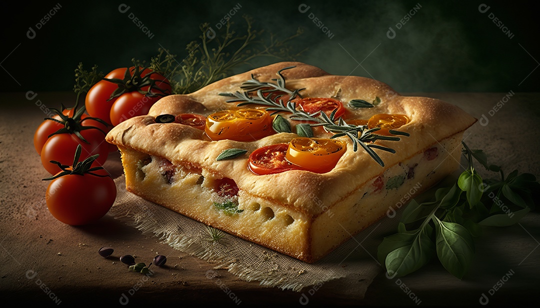 Ilustração de focaccia