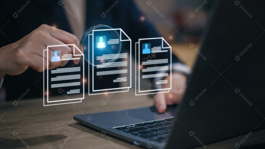 Recursos Humanos Gestão de RH Recrutamento Emprego Conceito Headhunting, Recursos Humanos para pesquisar e selecionar candidatos a emprego O processo de seleção de pessoas para ingressar no trabalho de RH.