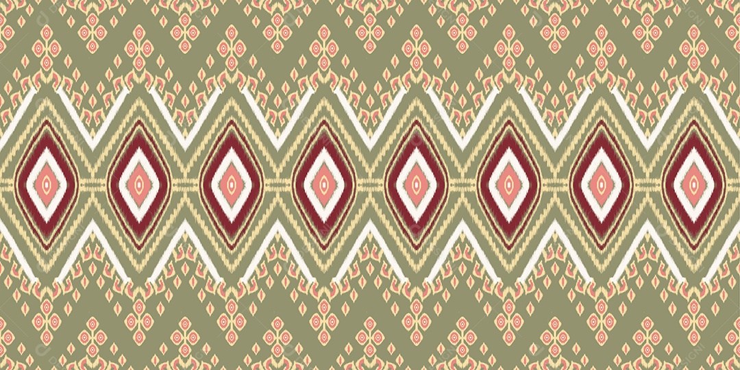 Lindos bordados de malha tailandeses colorido étnico geométrico