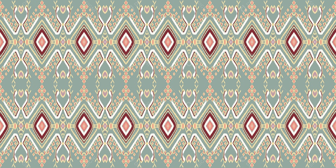 Lindos bordados de malha tailandeses colorido étnico geométrico