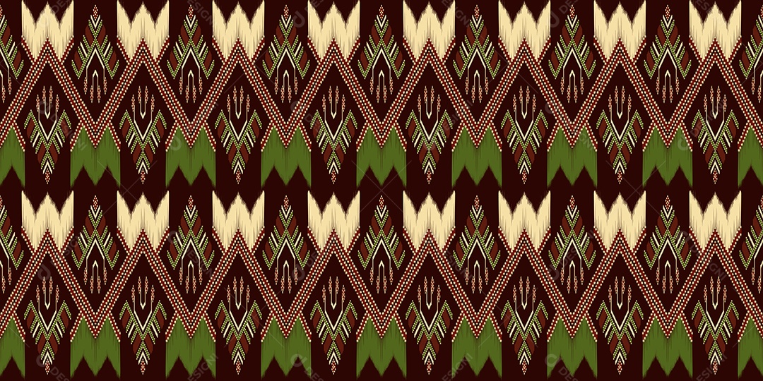 Lindos bordados de malha tailandeses colorido étnico geométrico