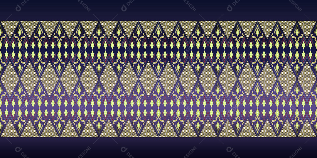 Lindos bordados de malha tailandeses colorido étnico geométrico