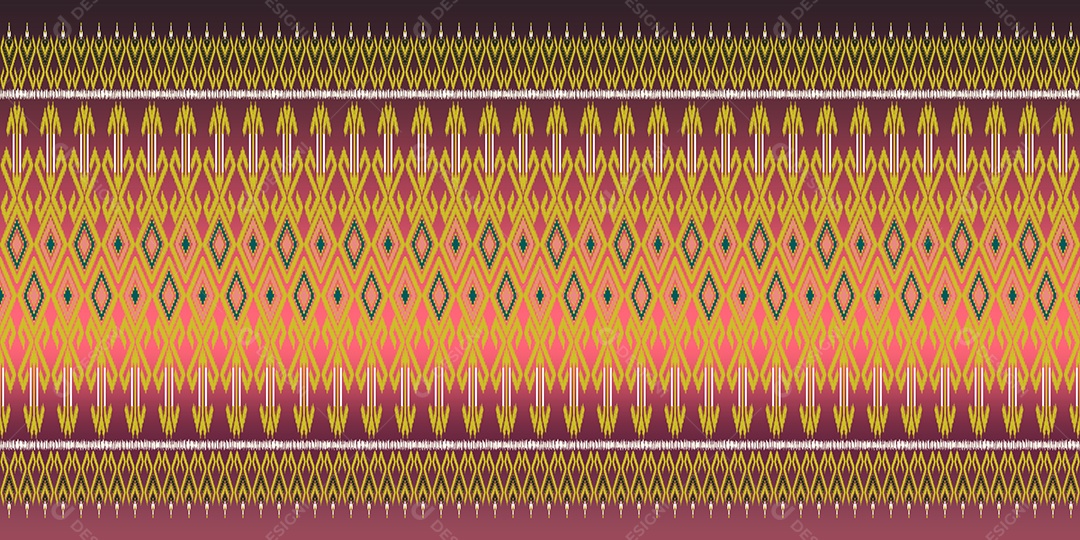 Lindos bordados de malha tailandeses colorido étnico geométrico