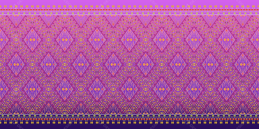 Lindos bordados de malha tailandeses colorido étnico geométrico