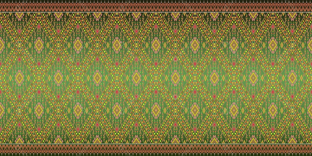 Lindos bordados de malha tailandeses colorido étnico geométrico