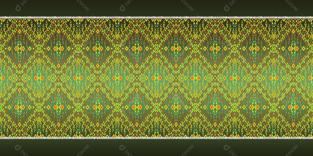 Lindos bordados de malha tailandeses colorido étnico geométrico