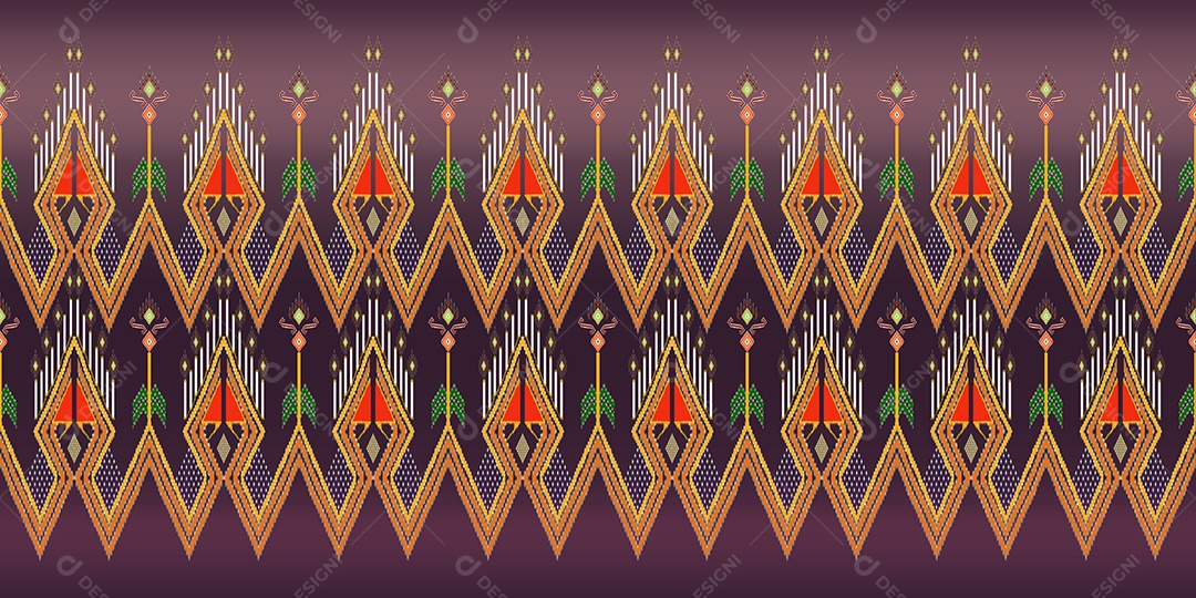 Lindos bordados de malha tailandeses colorido étnico geométrico