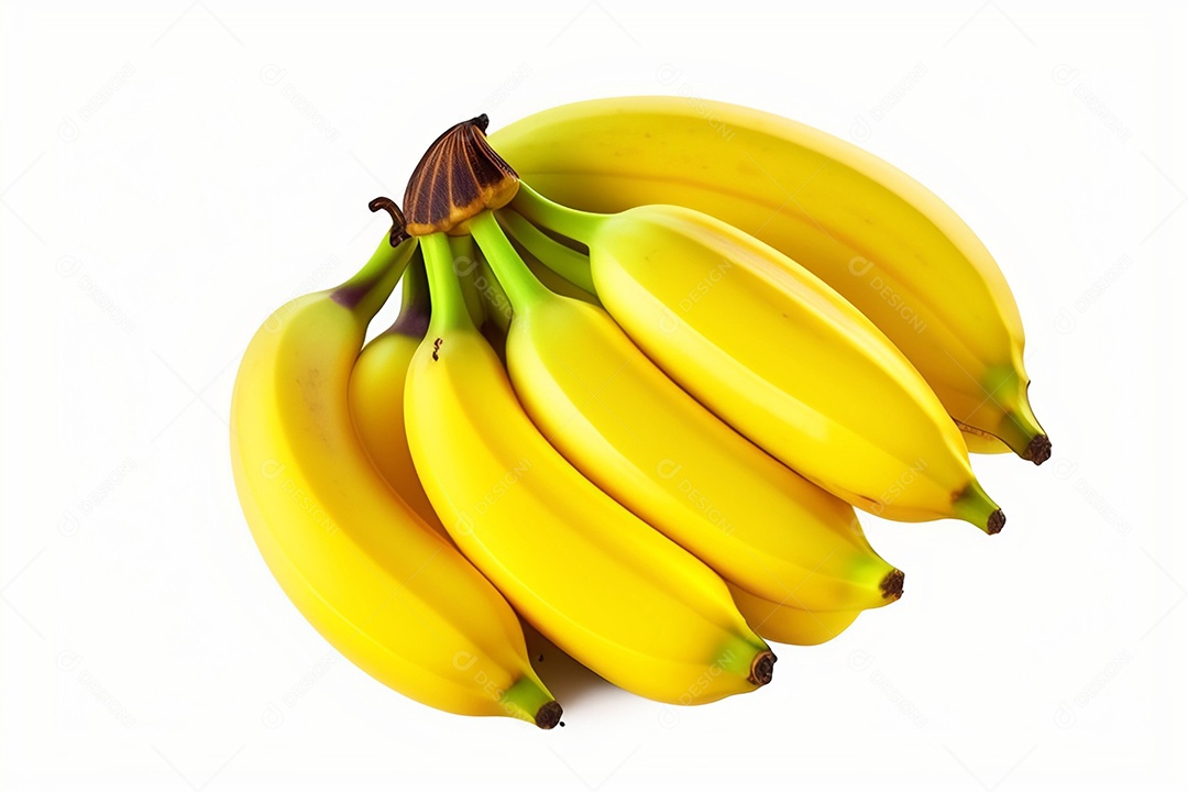 Bananas maduras em fundo branco
