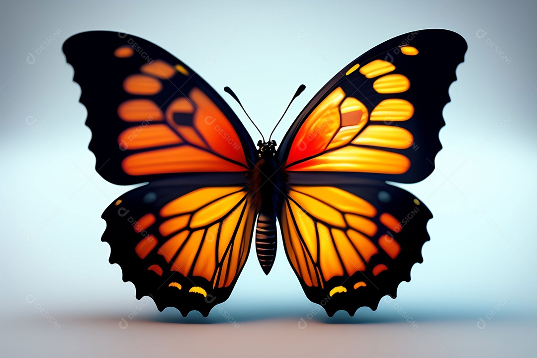 Linda borboleta colorida pousada em flor