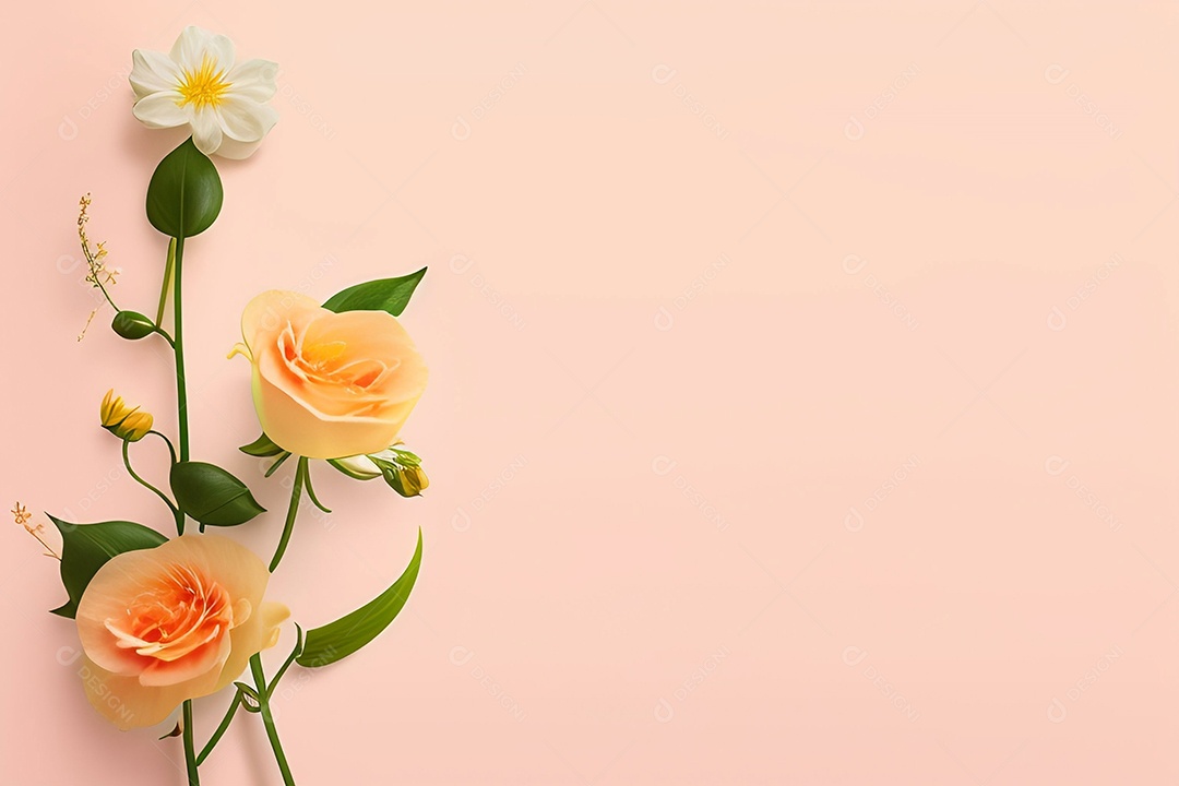 Linda flor em fundo rosa