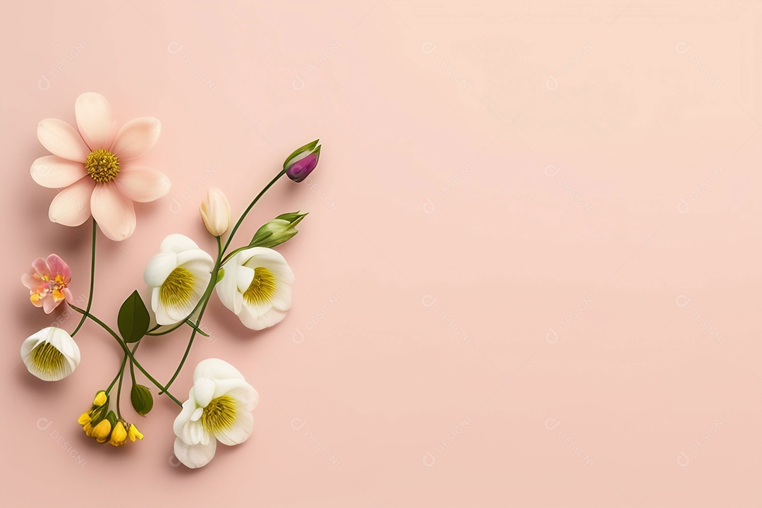 Linda flor em fundo rosa