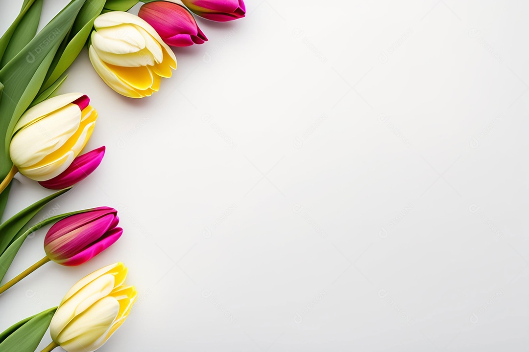 Flores de tulipas de vista superior