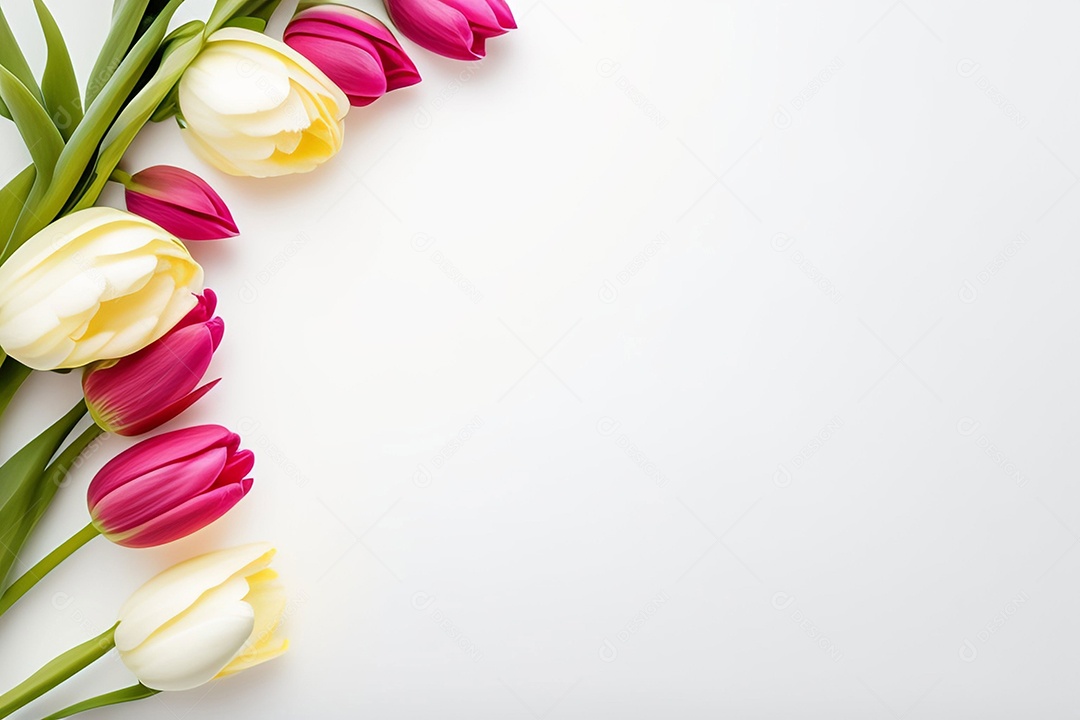 Flores de tulipas de vista superior