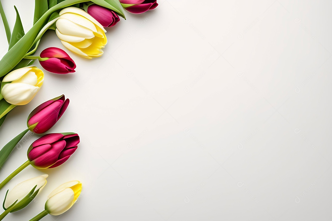 Flores de tulipas de vista superior