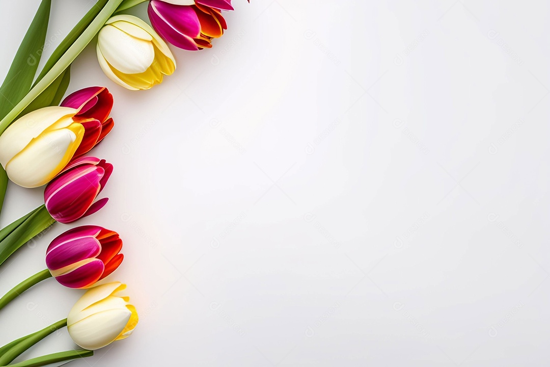 Flores de tulipas de vista superior